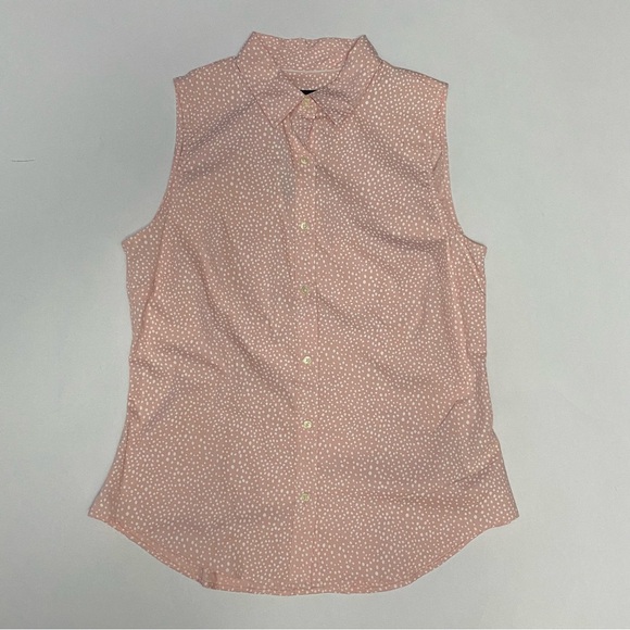 Banana Republic Tailored Fit Pink Sleevless Button Up Shirt Women Size 10P - Picture 2 of 8
